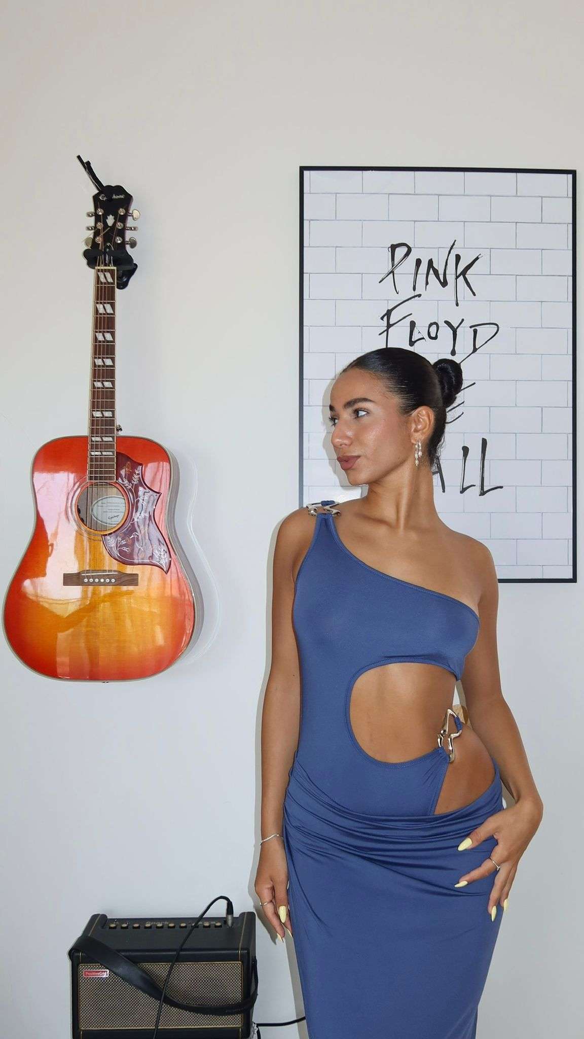 Deep Sea Elegance - Elegant dark blue maxi dress. available for rent at Michelle Dresses